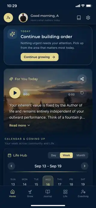 House of Order App home interface